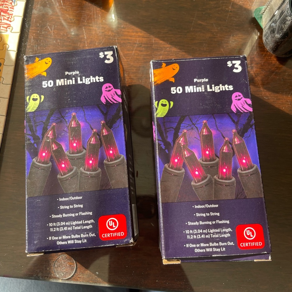 Set of Two Purple String Lights